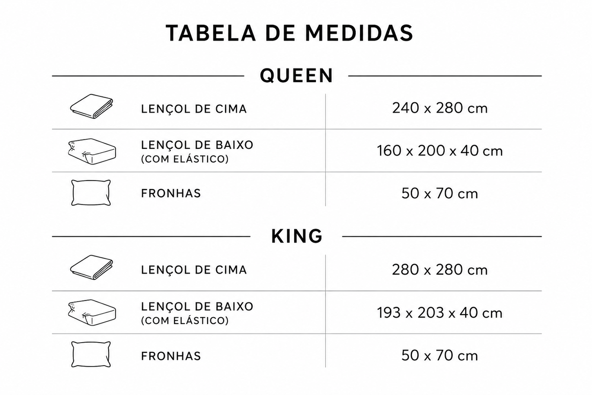 TABELA DE MEDIDAS